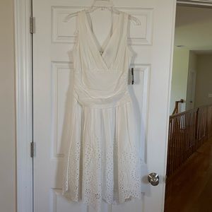 White eyelet cotton dress